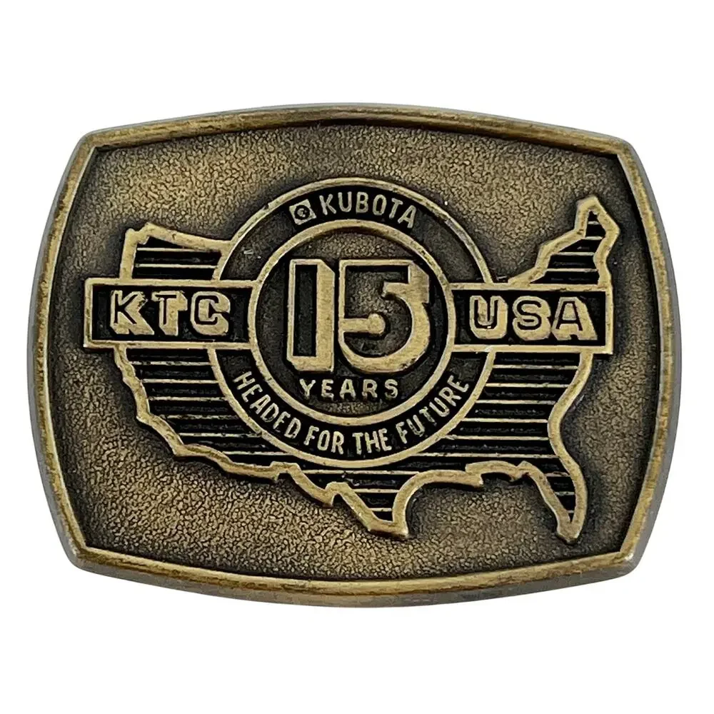 80s Kubota Tractor belt buckle 15th Anniversary 1980s vintage